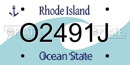 O2491J Rhode Island License Plate