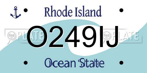O249IJ Rhode Island License Plate