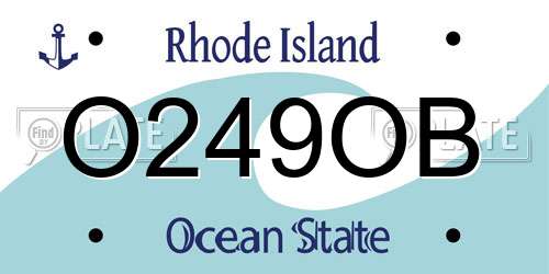 O249OB Rhode Island License Plate