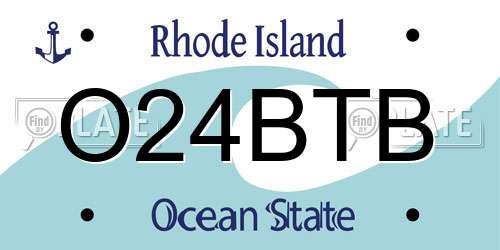 O24BTB Rhode Island License Plate