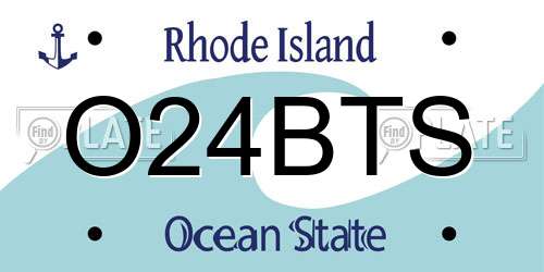 O24BTS Rhode Island License Plate