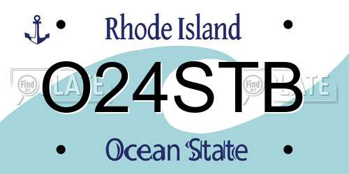 O24STB Rhode Island License Plate