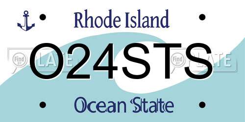 O24STS Rhode Island License Plate