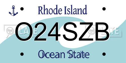 O24SZB Rhode Island License Plate