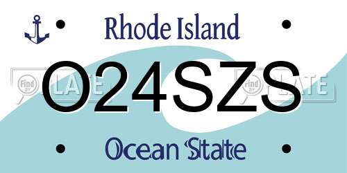 O24SZS Rhode Island License Plate
