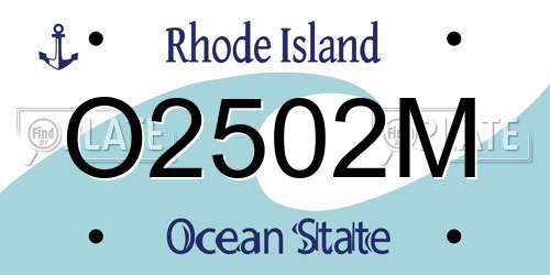 O2502M Rhode Island License Plate