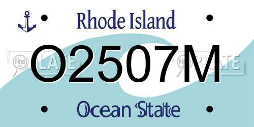 O2507M Rhode Island License Plate