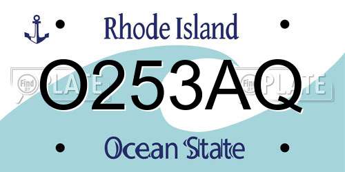 O253AQ Rhode Island License Plate