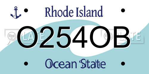 O254OB Rhode Island License Plate