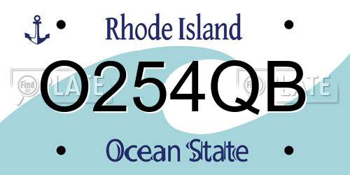 O254QB Rhode Island License Plate