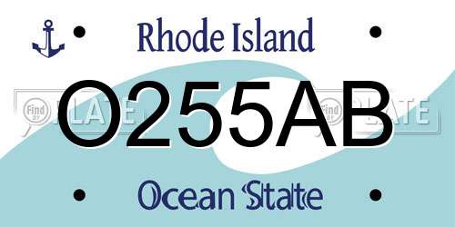 O255AB Rhode Island License Plate