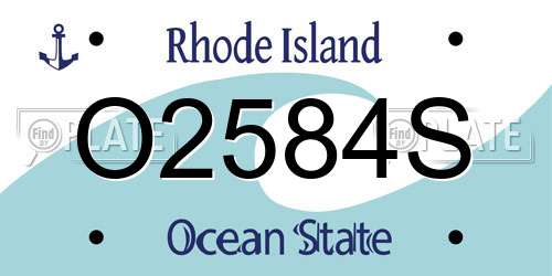O2584S Rhode Island License Plate