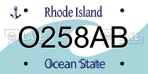 O258AB Rhode Island License Plate