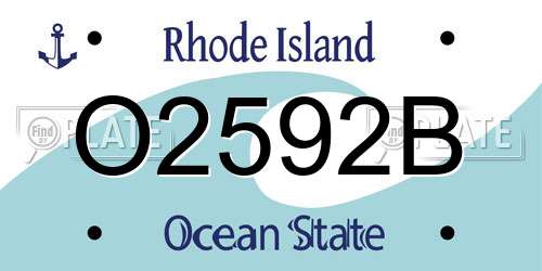 O2592B Rhode Island License Plate