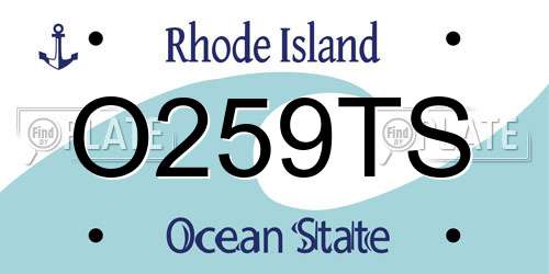 O259TS Rhode Island License Plate