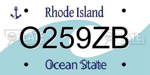 O259ZB Rhode Island License Plate