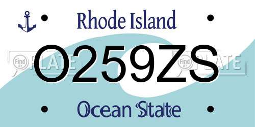 O259ZS Rhode Island License Plate