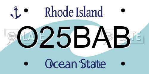 O25BAB Rhode Island License Plate