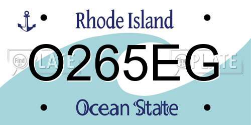 O265EG Rhode Island License Plate