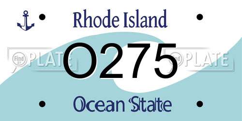 O275 Rhode Island License Plate