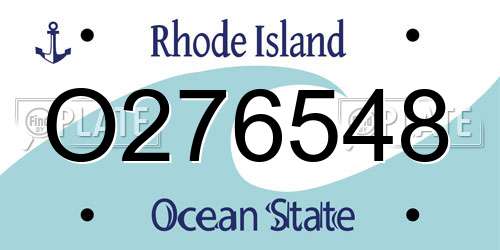 O276548 Rhode Island License Plate