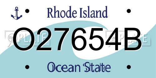 O27654B Rhode Island License Plate
