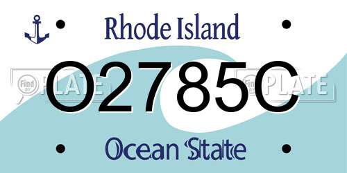 O2785C Rhode Island License Plate