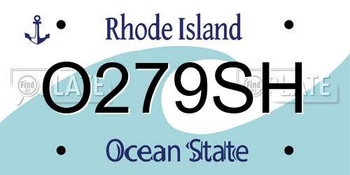 O279SH Rhode Island License Plate