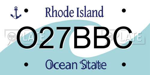 O27BBC Rhode Island License Plate