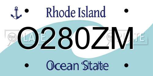 O280ZM Rhode Island License Plate