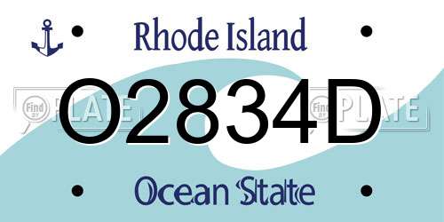 O2834D Rhode Island License Plate