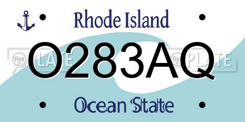 O283AQ Rhode Island License Plate