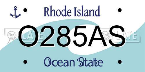 O285AS Rhode Island License Plate