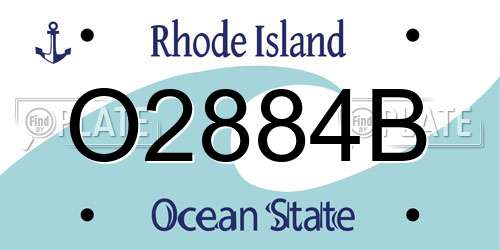 O2884B Rhode Island License Plate