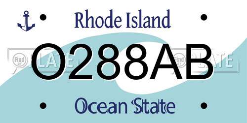 O288AB Rhode Island License Plate