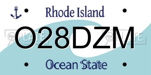 O28DZM Rhode Island License Plate