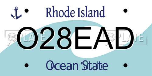 O28EAD Rhode Island License Plate