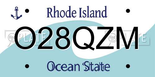 O28QZM Rhode Island License Plate