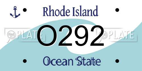 O292 Rhode Island License Plate