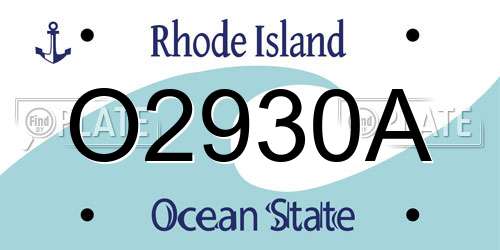 O2930A Rhode Island License Plate