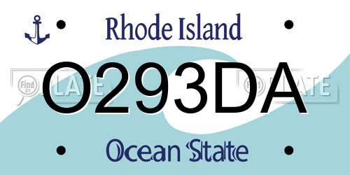 O293DA Rhode Island License Plate