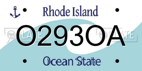 O293OA Rhode Island License Plate