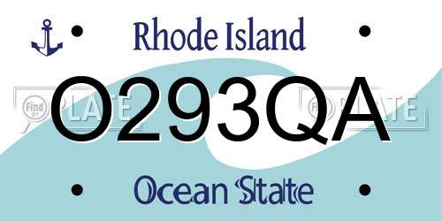 O293QA Rhode Island License Plate