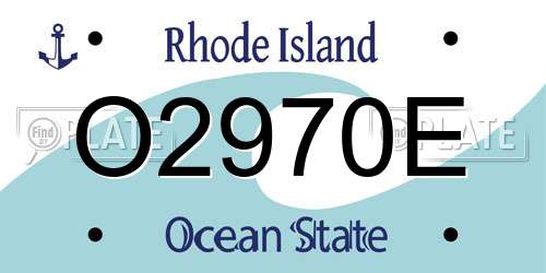 O2970E Rhode Island License Plate