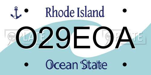 O29EOA Rhode Island License Plate