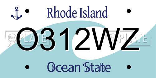 O312WZ Rhode Island License Plate