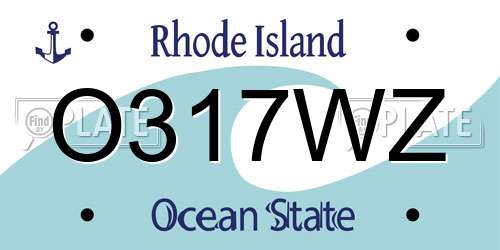 O317WZ Rhode Island License Plate