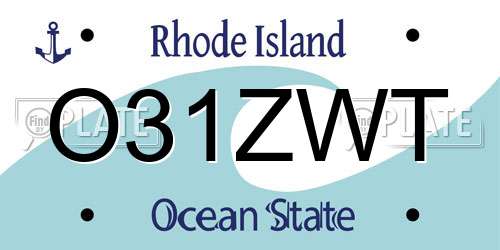 O31ZWT Rhode Island License Plate
