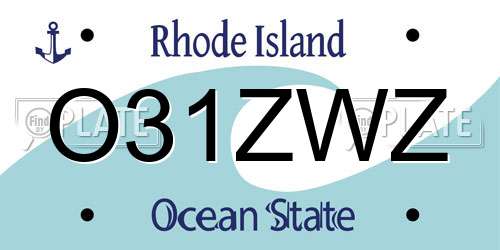 O31ZWZ Rhode Island License Plate