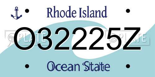 O32225Z Rhode Island License Plate